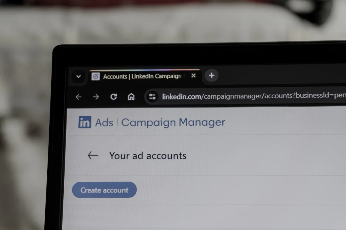 An ad campaign manager open on a laptop